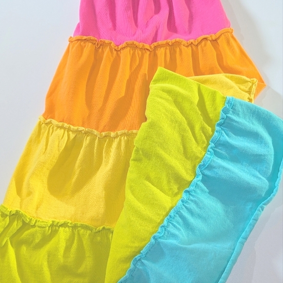 Colorful Tiered Girls Organic Cotton Skirt - Picture 3 of 6